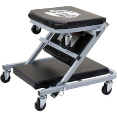 Pro-LifT C-2036D Grey Z-Creeper Seat closed for compact storage.