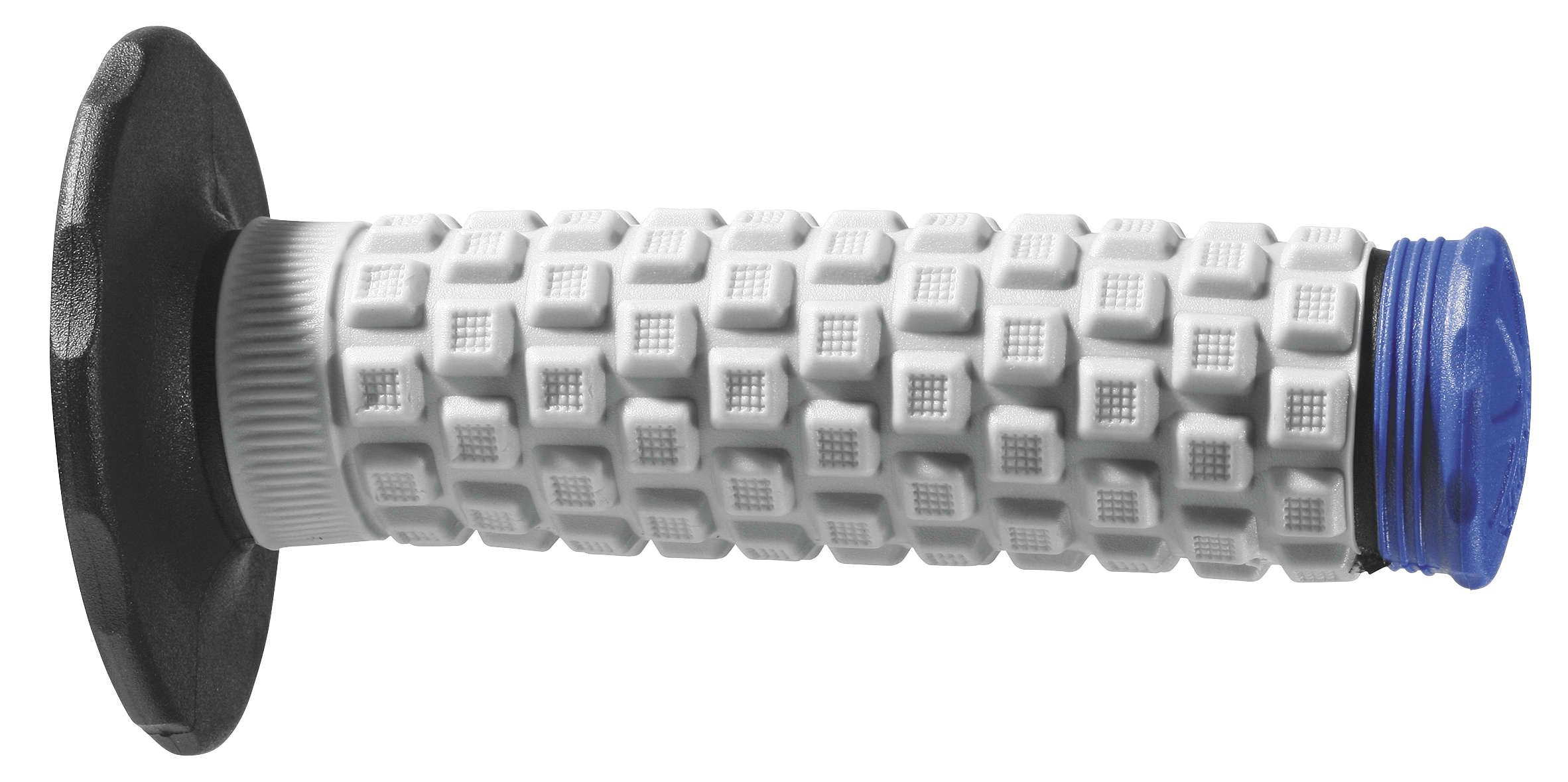 Pro Taper Pillow Top Grips on blue twist throttle, enhancing comfort and control.