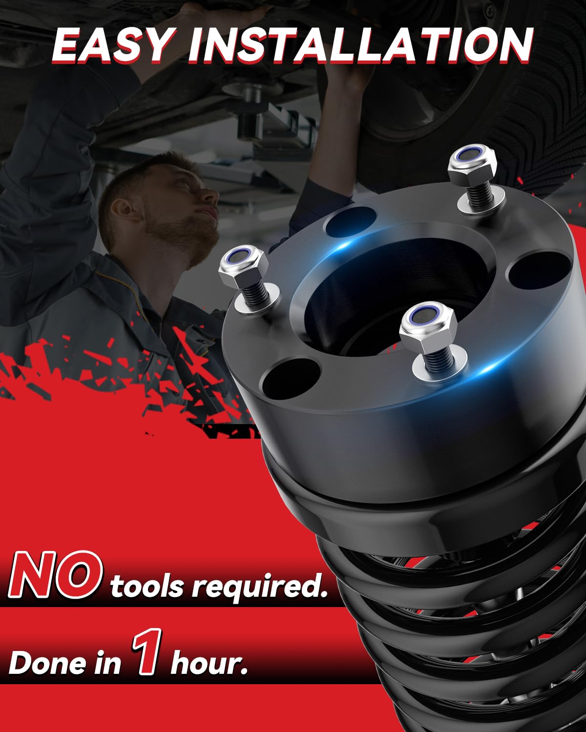 PROEZE bolt-on installation guide image showing simple two-hour process.