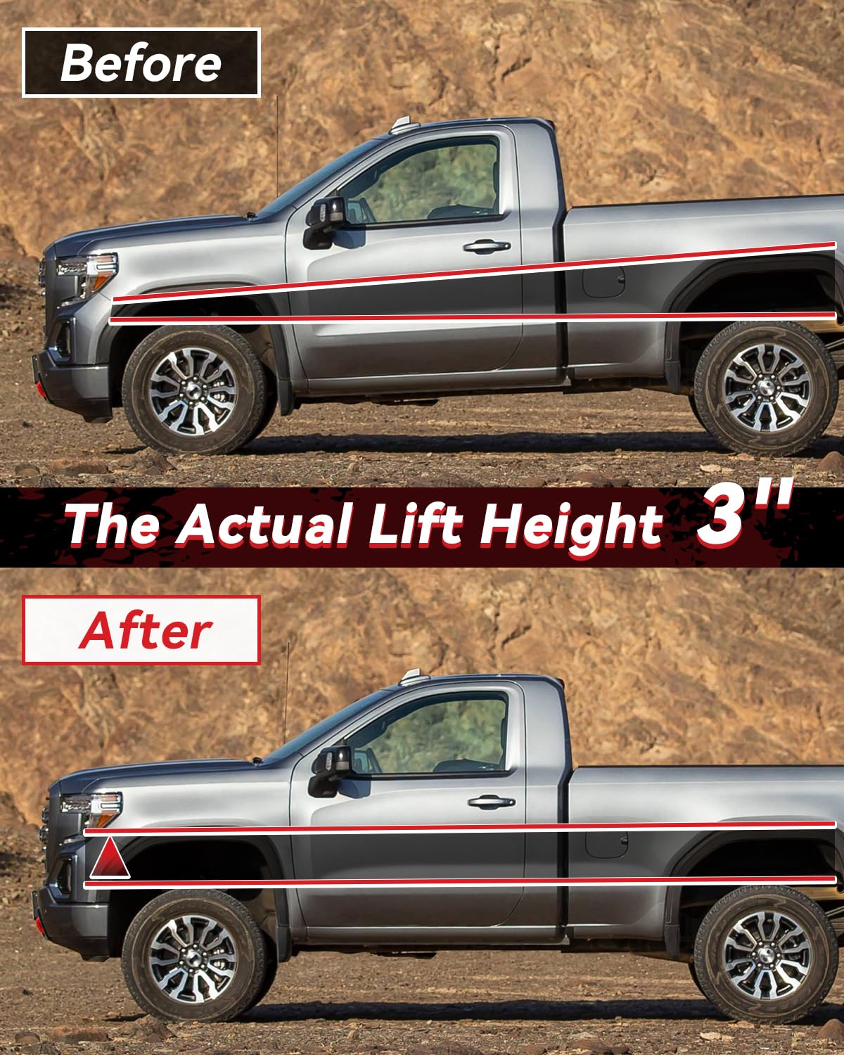 PROEZE forged aluminum leveling kit emphasizes durability and lightweight feel.
