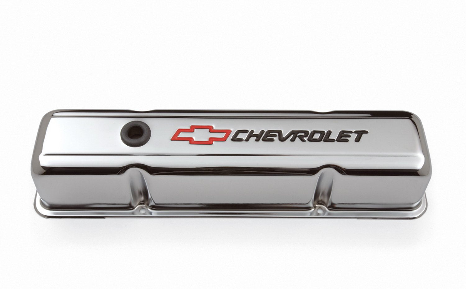ProForm 141-899 SBC chrome valve cover baffle detail, aids oil management.