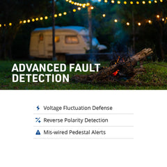 Advanced fault detection icons on EMS-HW30C for safer campground connections