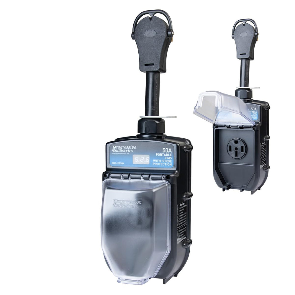 Progressive Industries EMS-PT50X front view with rugged design for RV protection