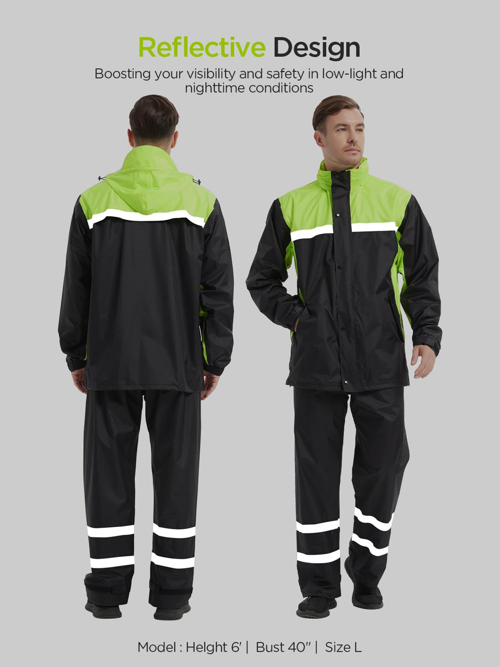 ProHydra rain suit back view with air vents improves breathability during long wear.