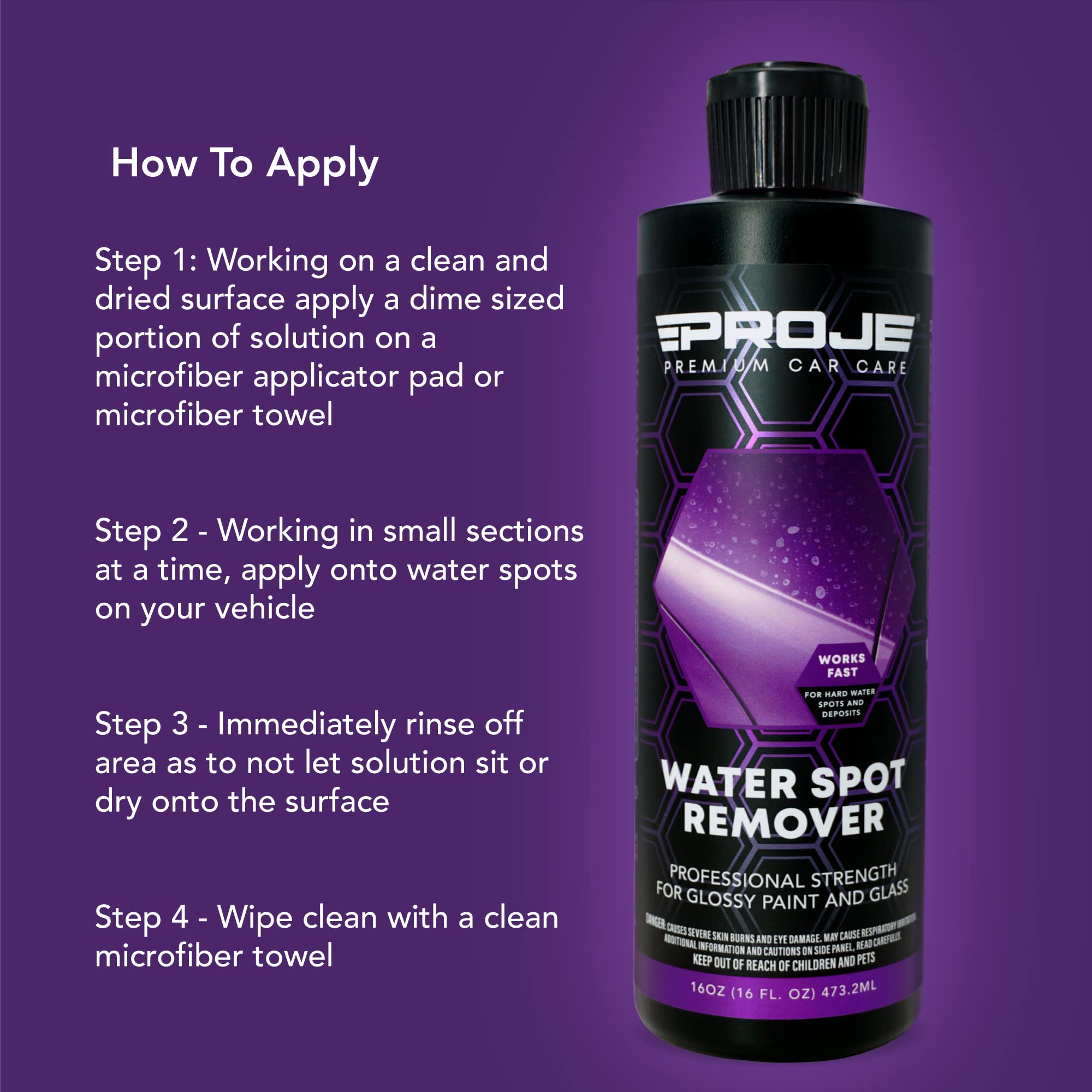 PROJE' Water Spot Remover packaging box ready for home use.