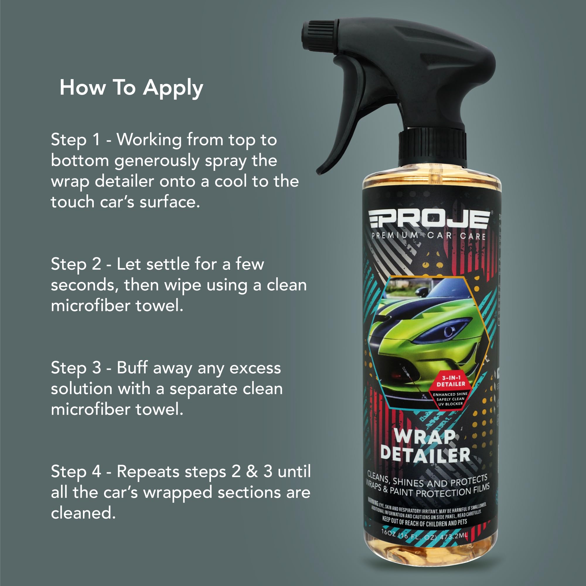 PROJE' Wrap Detailer used on graphics and PPF for cleaning and protection