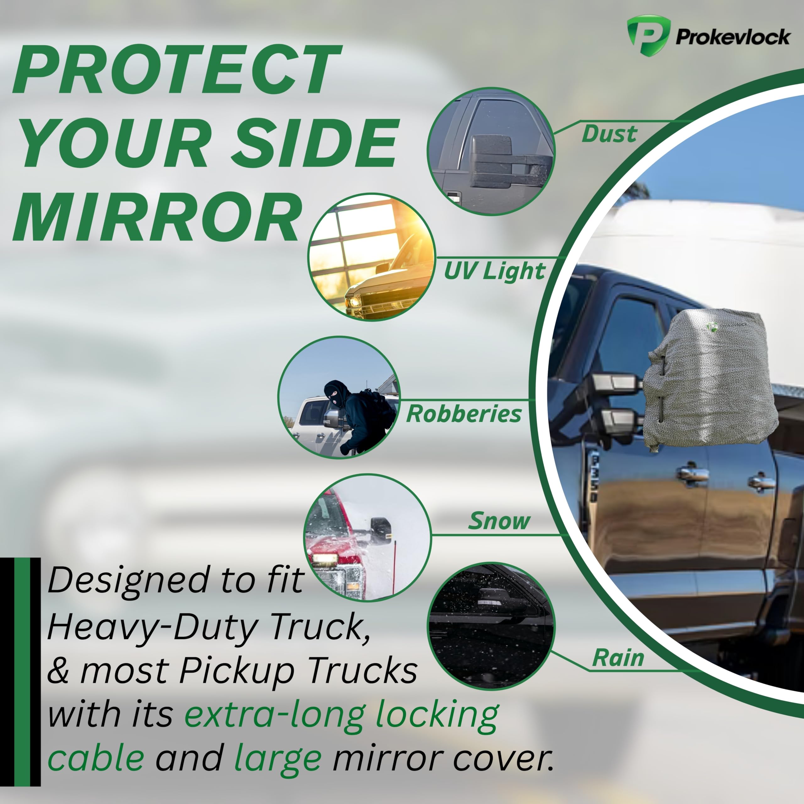 ProKevLock HD-MirrorLock installation demonstrates quick, tool-free security for heavy-duty trucks