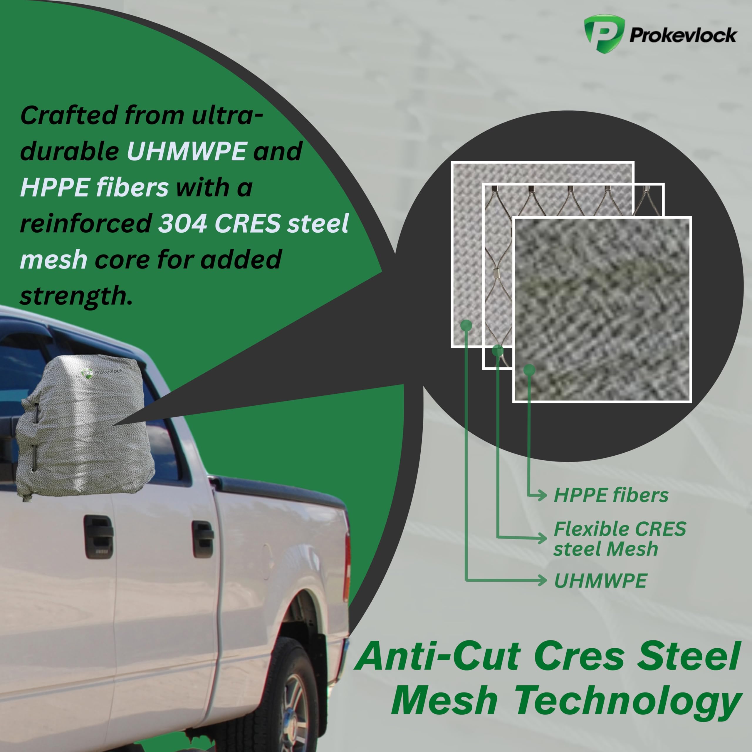 ProKevLock HD-MirrorLock steel mesh detail emphasizes cut and slash resilience
