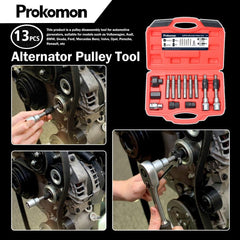 Prokomon Bosch-type spline bits enabling secure pulley removal