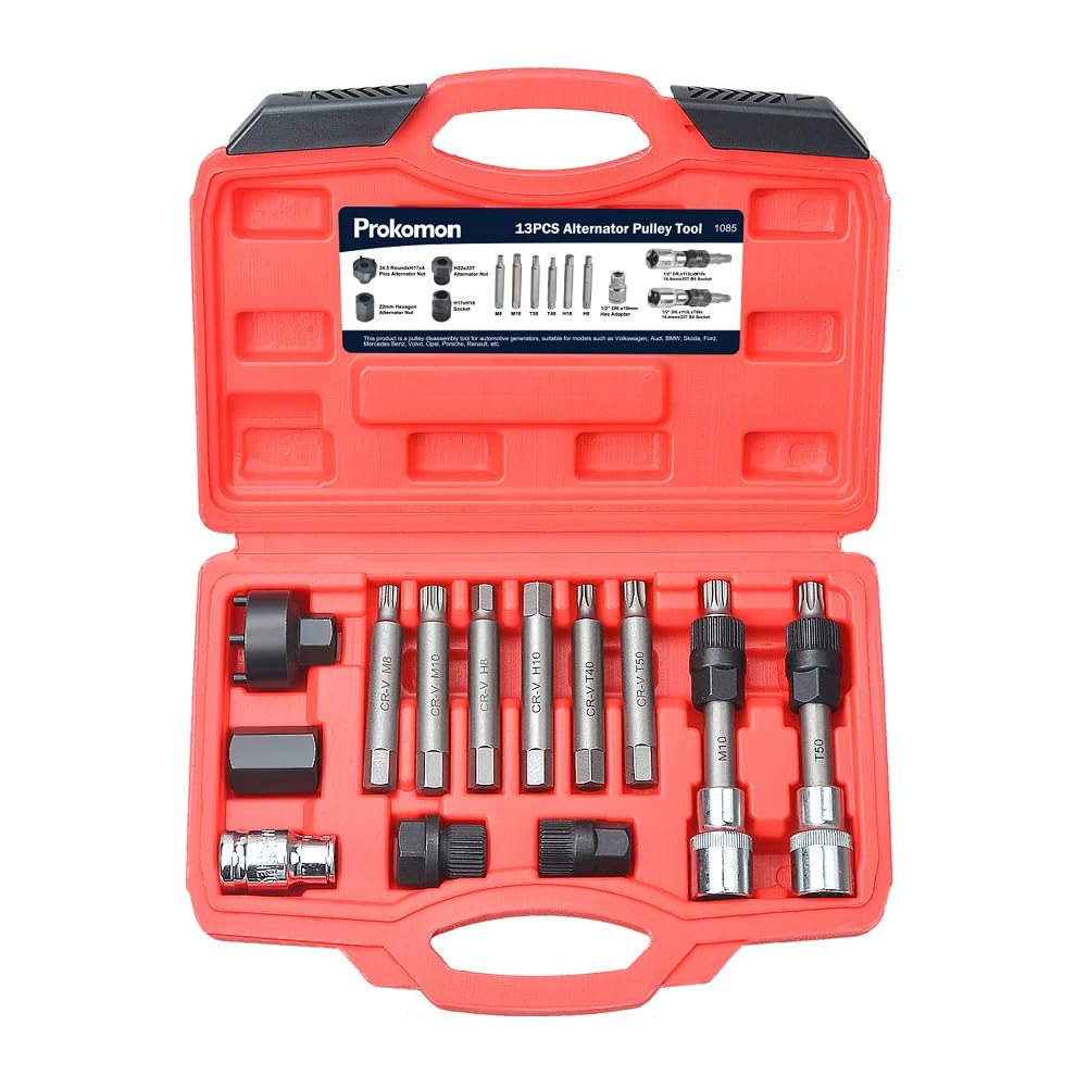 Prokomon 13-piece kit laid out for easy pulley removal