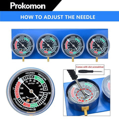 Prokomon four-gauges inline setup for simultaneous carb balance