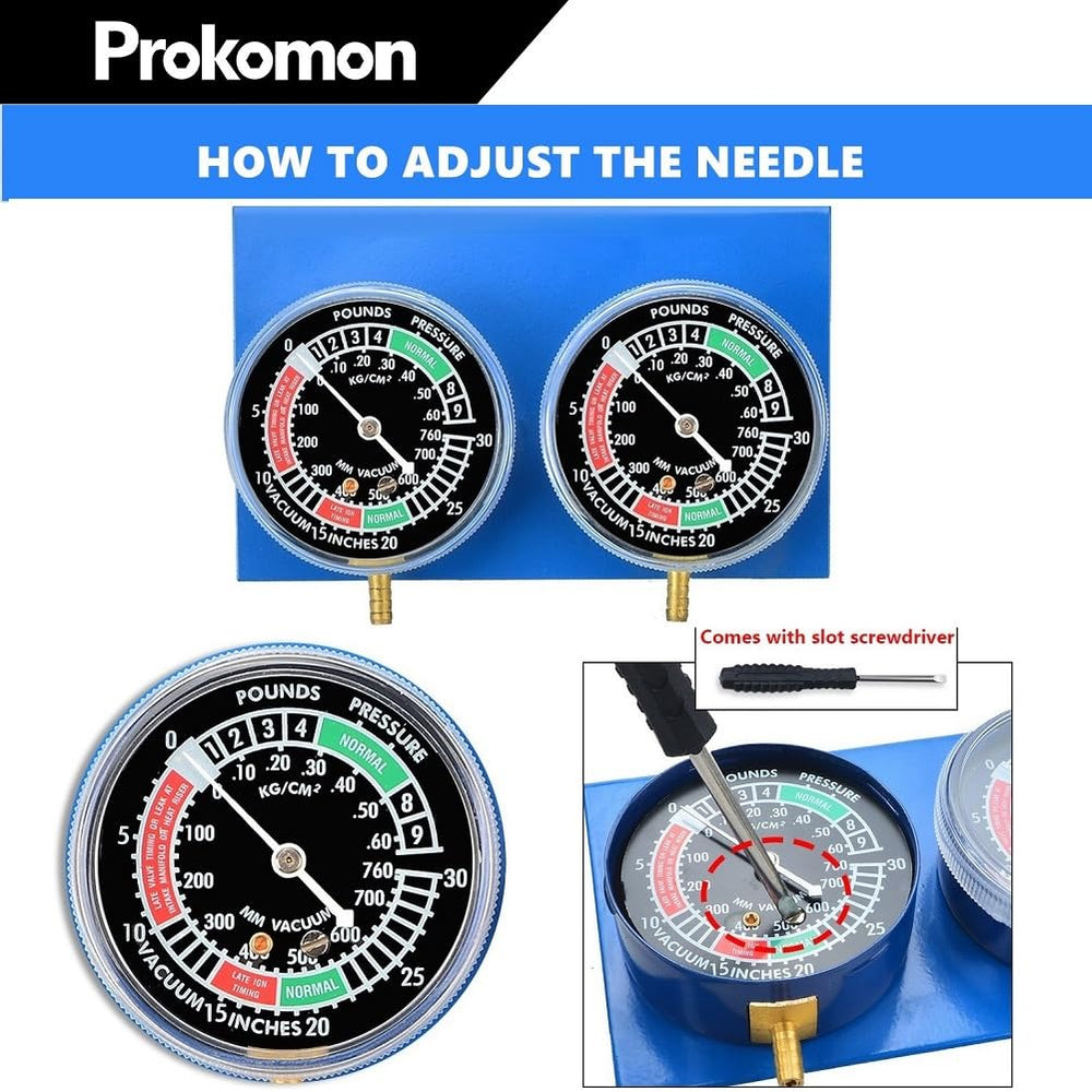 Prokomon carb synchronizer installed on motorcycle during synchronization.