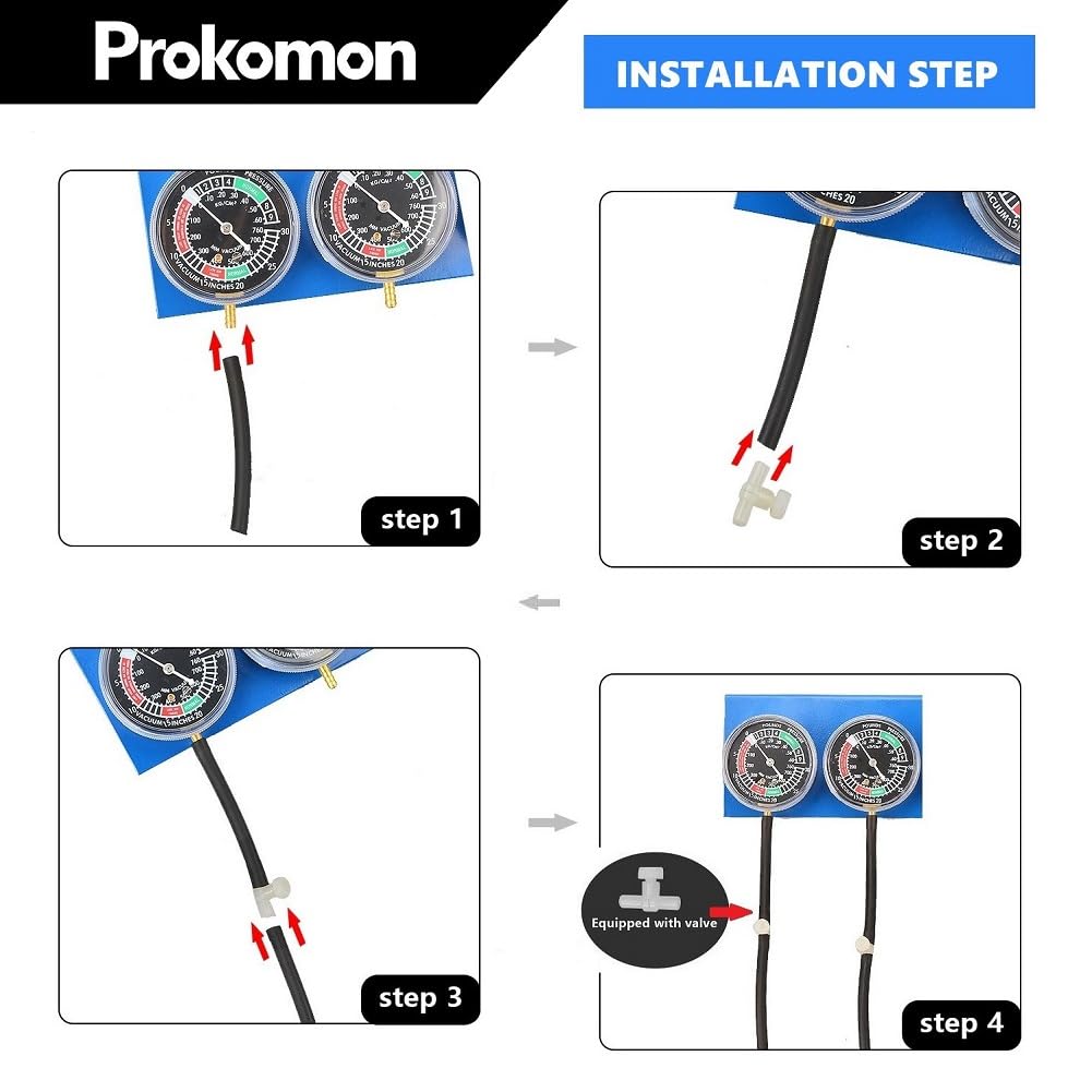 Prokomon tool package showing hoses, connectors, and extensions.