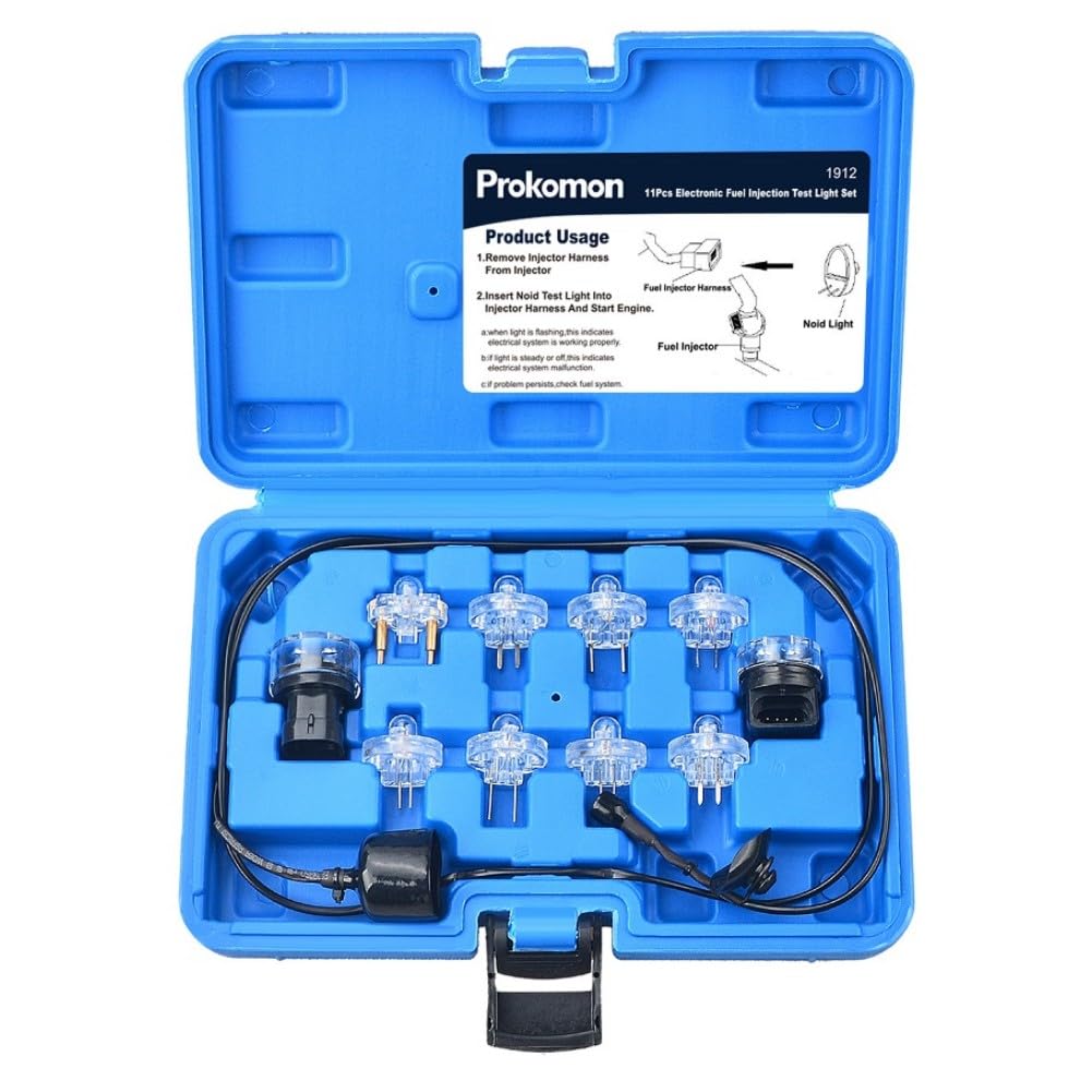 Prokomon noid light test kit front view for quick injector signal checks.