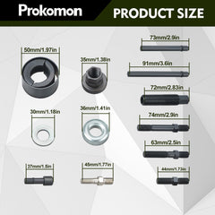 Prokomon water pump pulley remover compatible with multiple engine setups.
