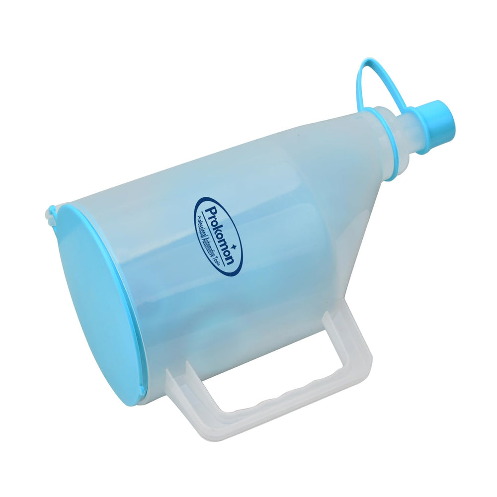 Prokomon wide-mouth funnel speeds accurate fluid transfers during maintenance.