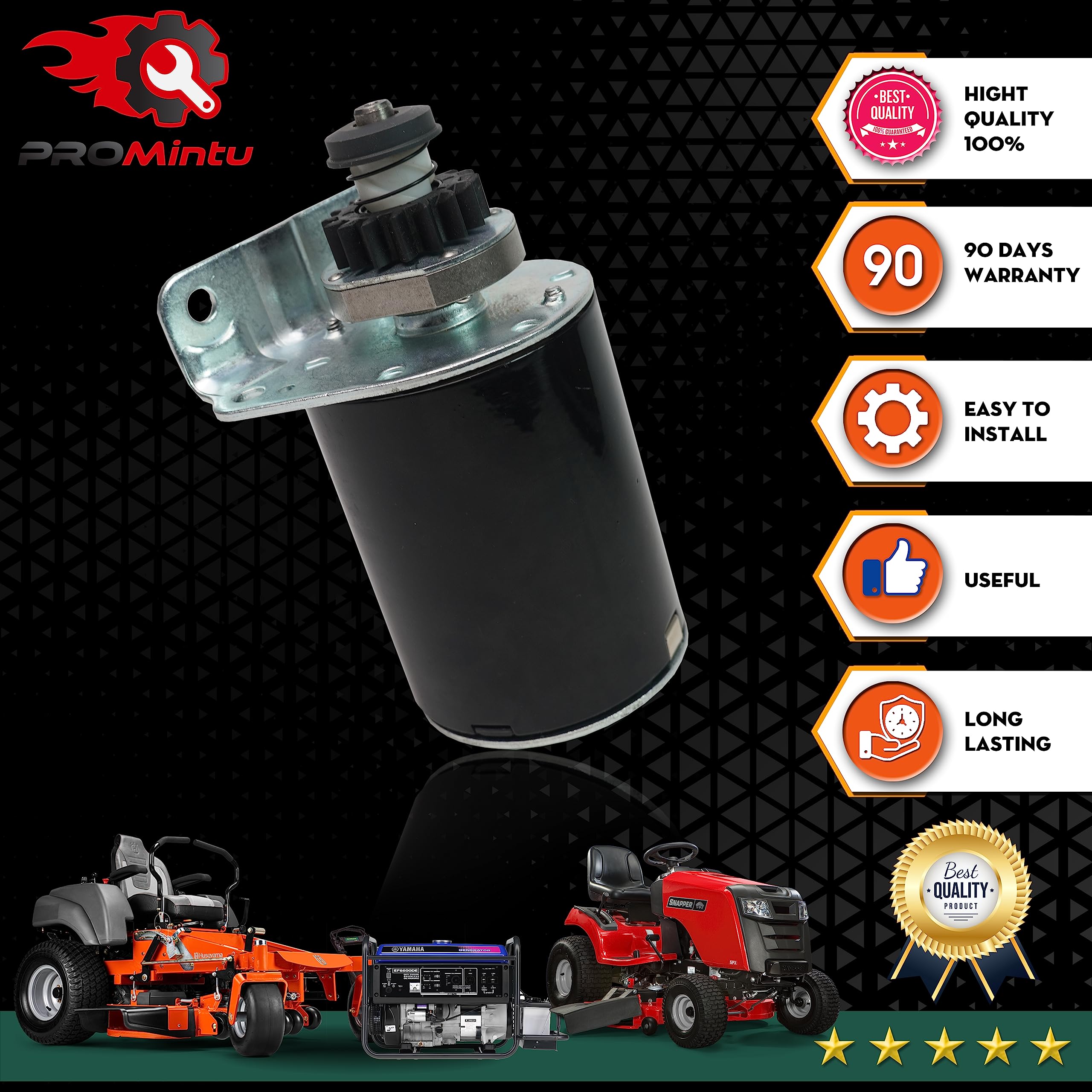 Promintu starter motor withstands outdoor use during mowing seasons