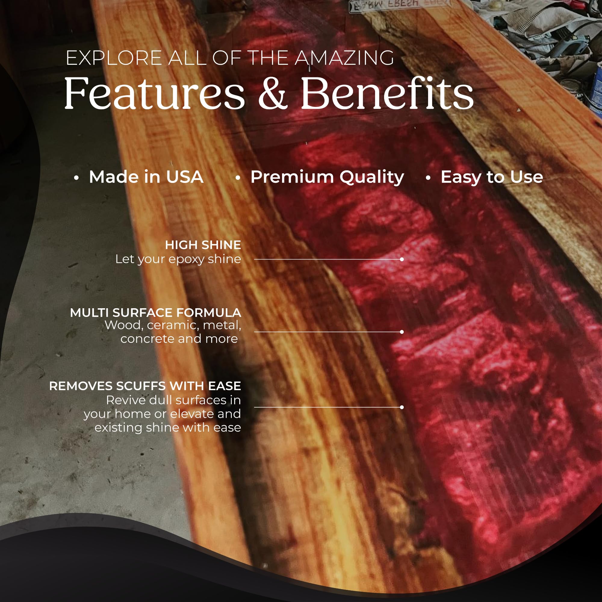 Promise Epoxy kit label front highlights dual components for polishing and cleaning
