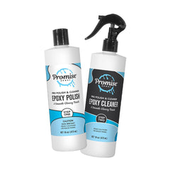 Promise Epoxy polish bottle pour shows a high gloss finish on resin