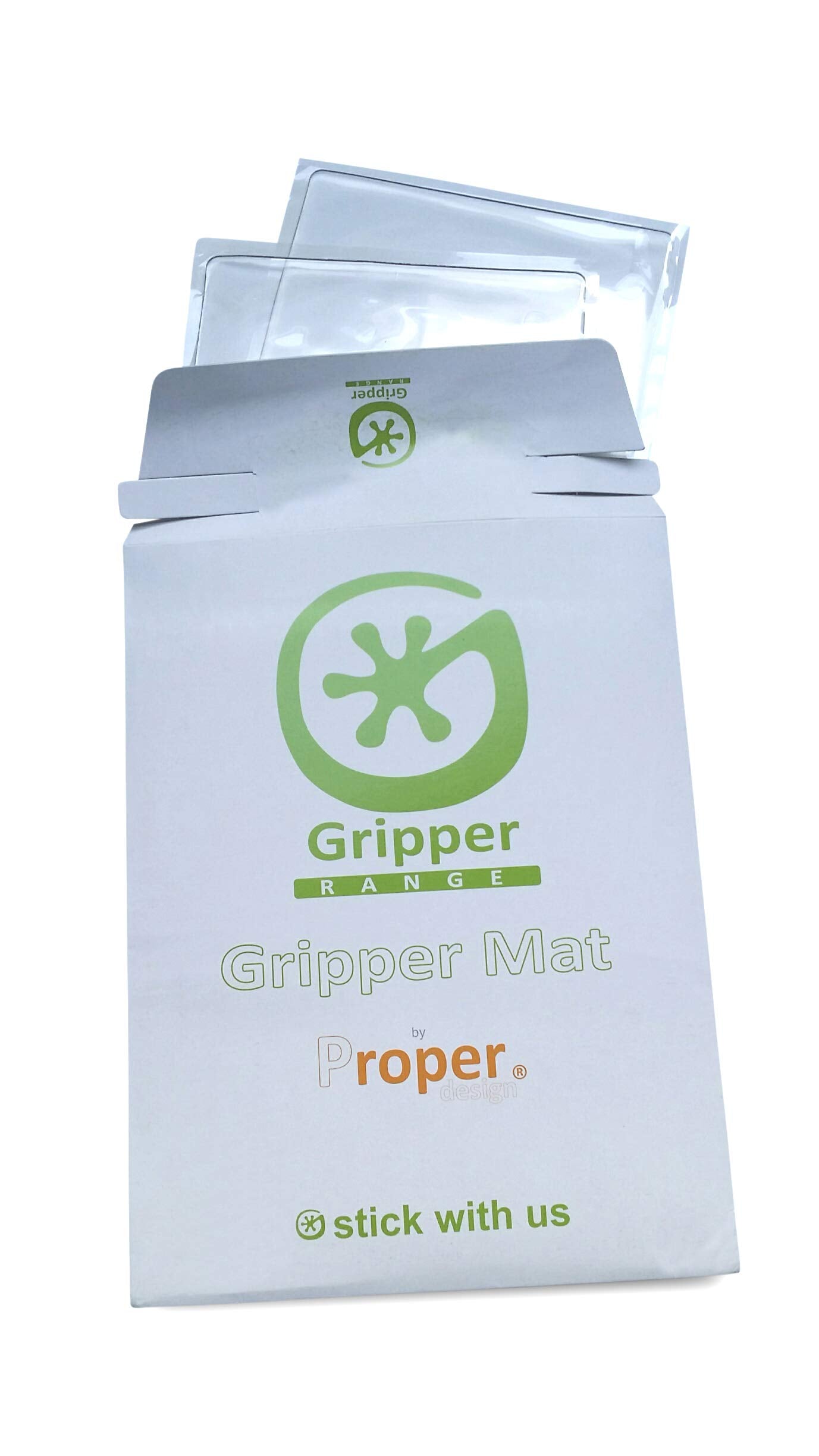 Proper Design Gripper Mats on aluminum panels keep signs in place without glue.
