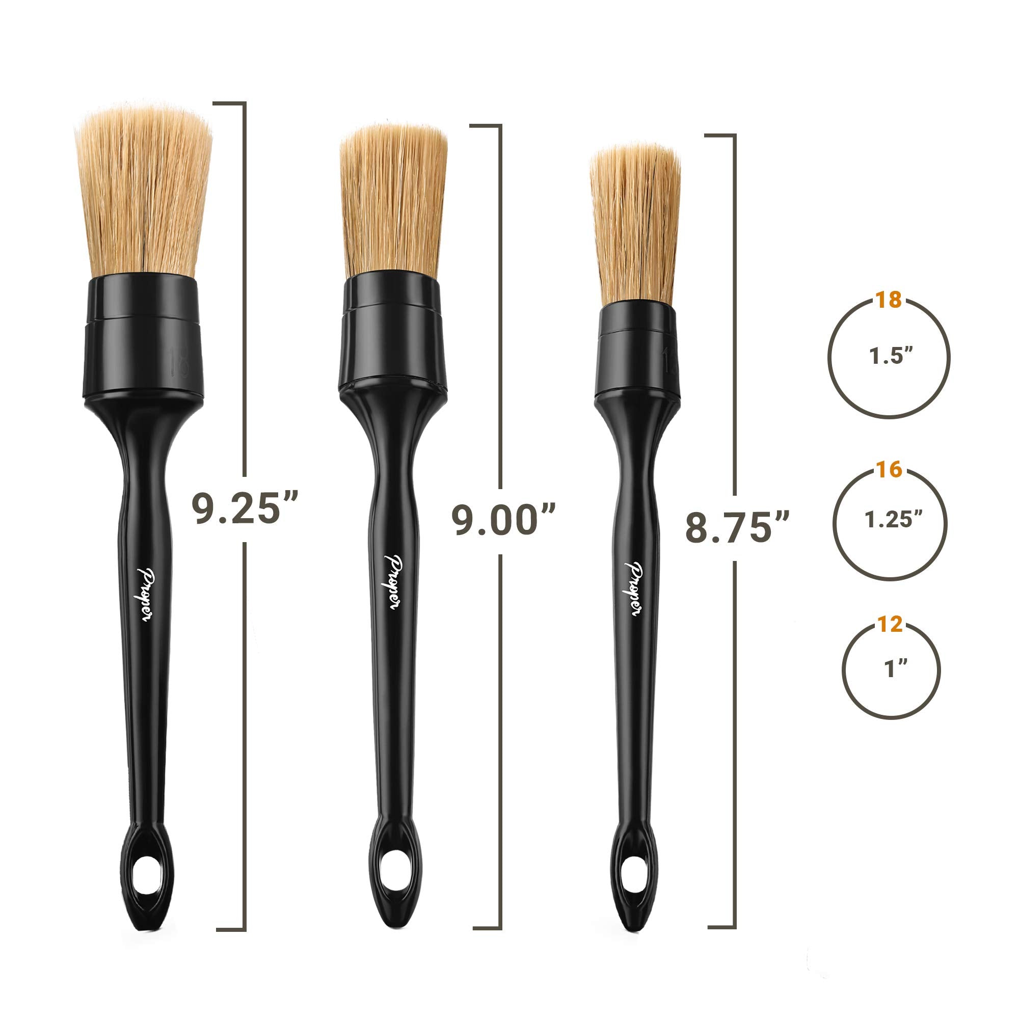 PROPER DETAILING CO. exterior wheel cleaning brush for paint, rims, and emblems