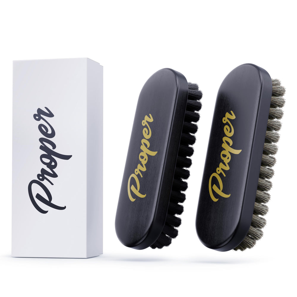 PROPER DETAILING CO. premium horsehair brush closeup for gentle leather cleaning