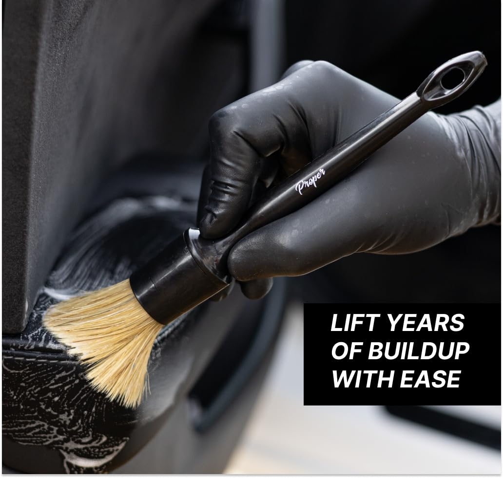PROPER DETAILING CO seats cleaning tool lifting grime from upholstery