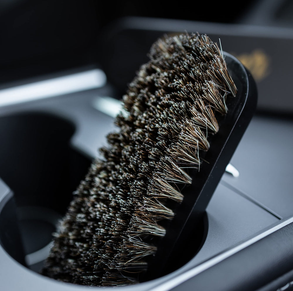 PROPER DETAILING CO. textile brush component complements leather cleaning routines