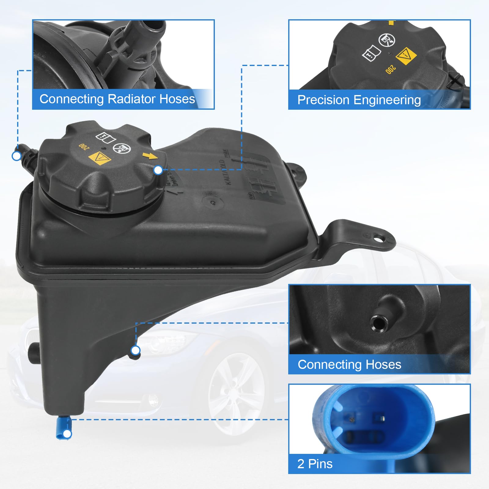 PRORONRA cap-and-tank assembly closeup, showcasing durable plastic construction
