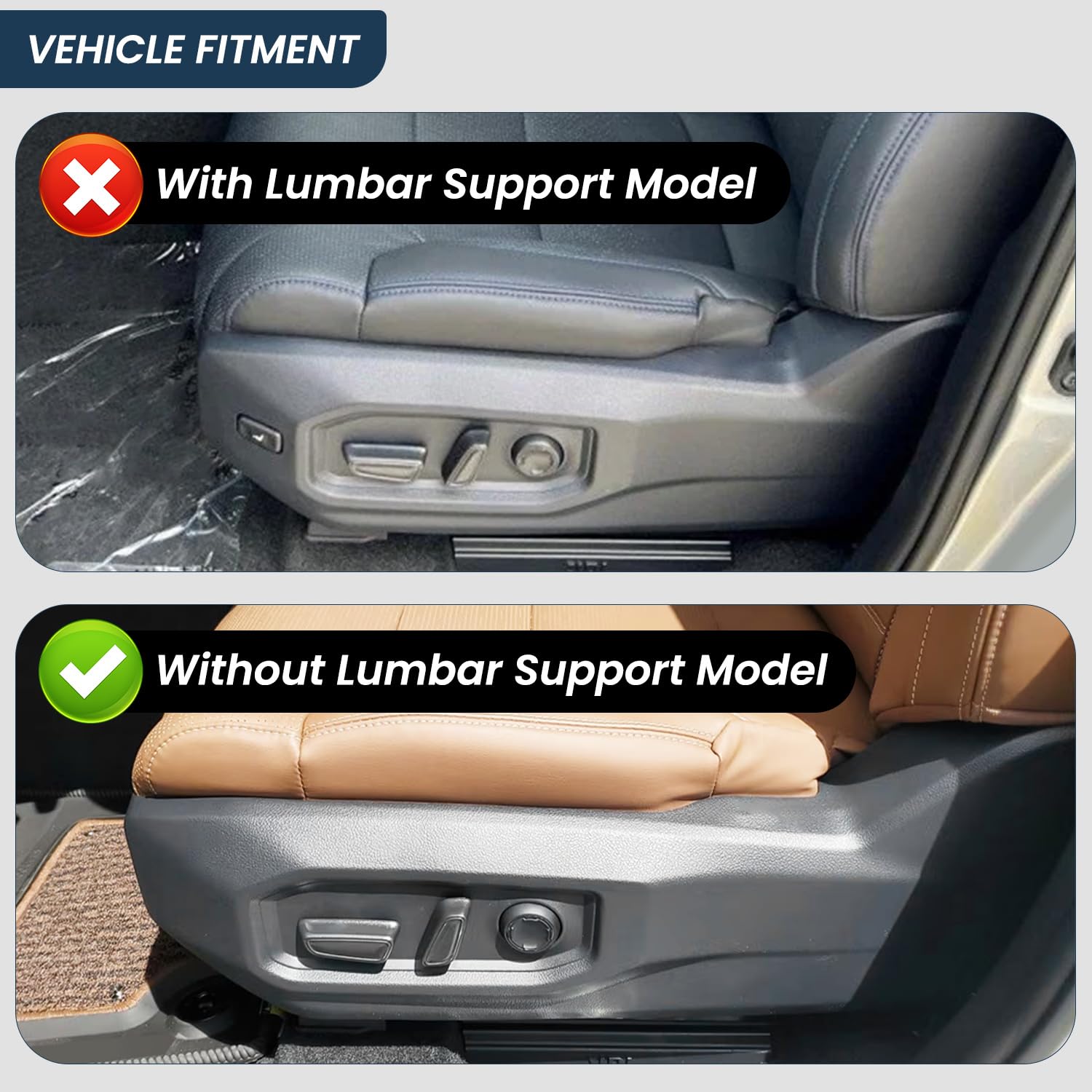 Installation-ready Prosentuo left seat panel for Tundra Sequoia with factory controls.