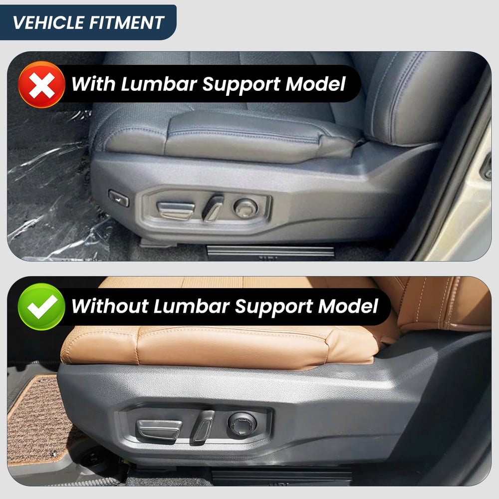 Installation-ready Prosentuo left seat panel for Tundra Sequoia with factory controls.