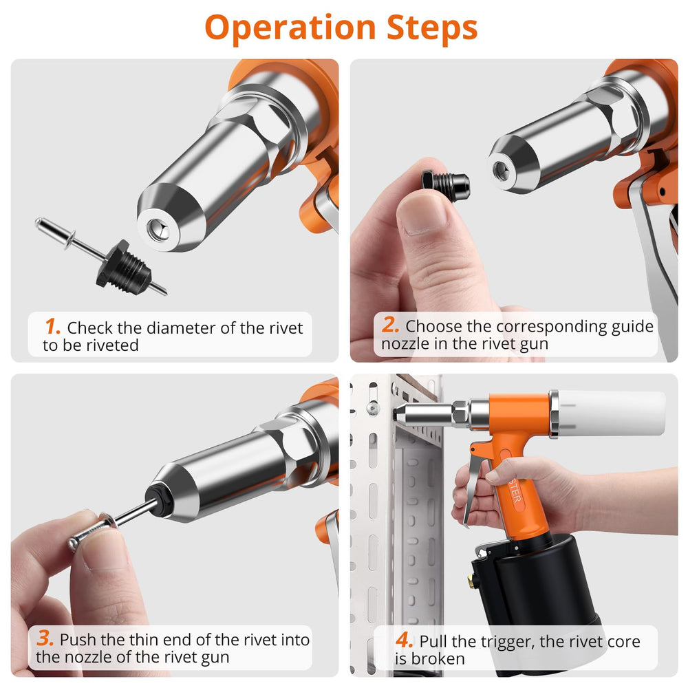 Proster riveter in action delivering fast, reliable rivets