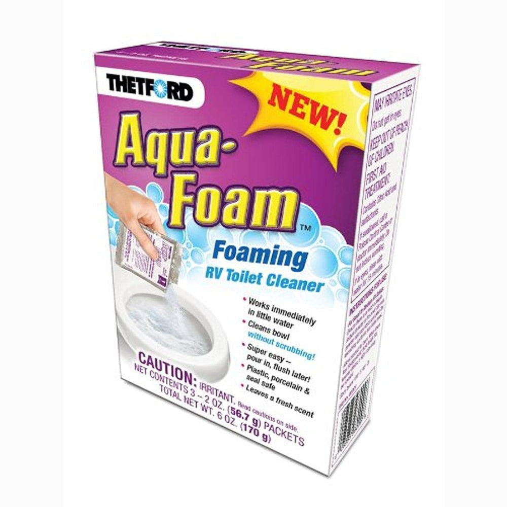 Protect All Thetford Aqua-Foam pours into a toilet, delivering quick grime lift with minimal water.