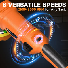 Protmex detachable handle enables precise buffing in tight spaces.