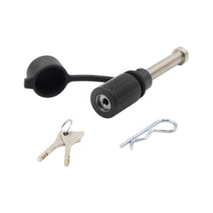 Proven Industries HL1 pin lock assembled on a hitch receiver for secure gear
