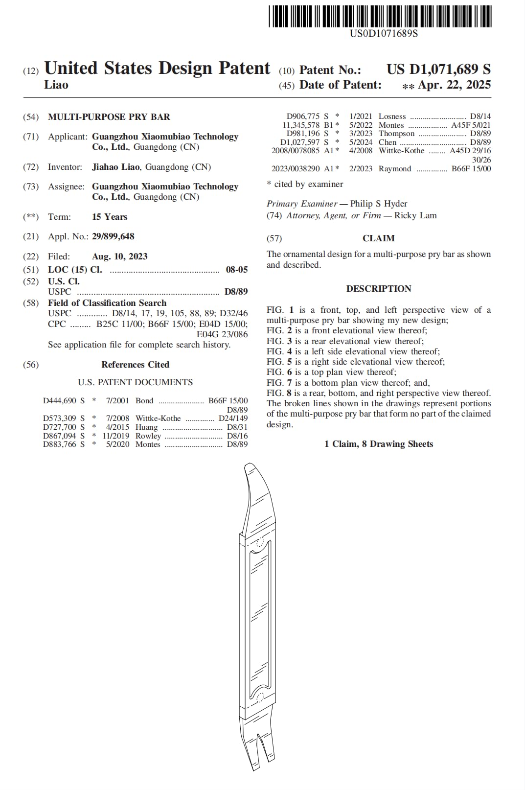 Prozwee 4140 steel slim-tip prying image for tight spaces