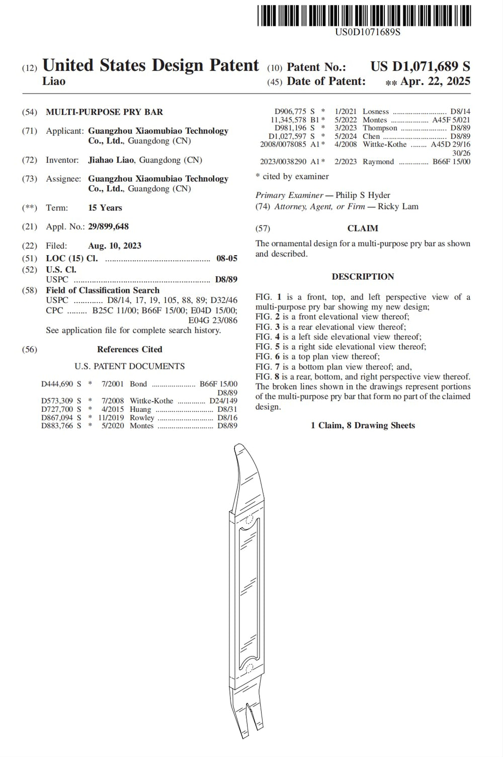 Prozwee 4140 steel slim-tip prying image for tight spaces