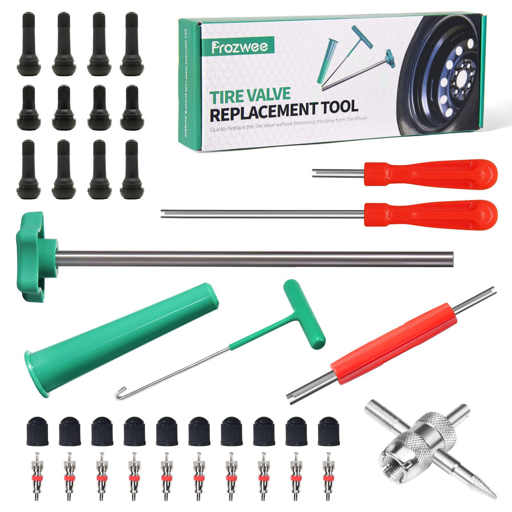 Prozwee tire valve stem core toolkit assembled for quick replacements