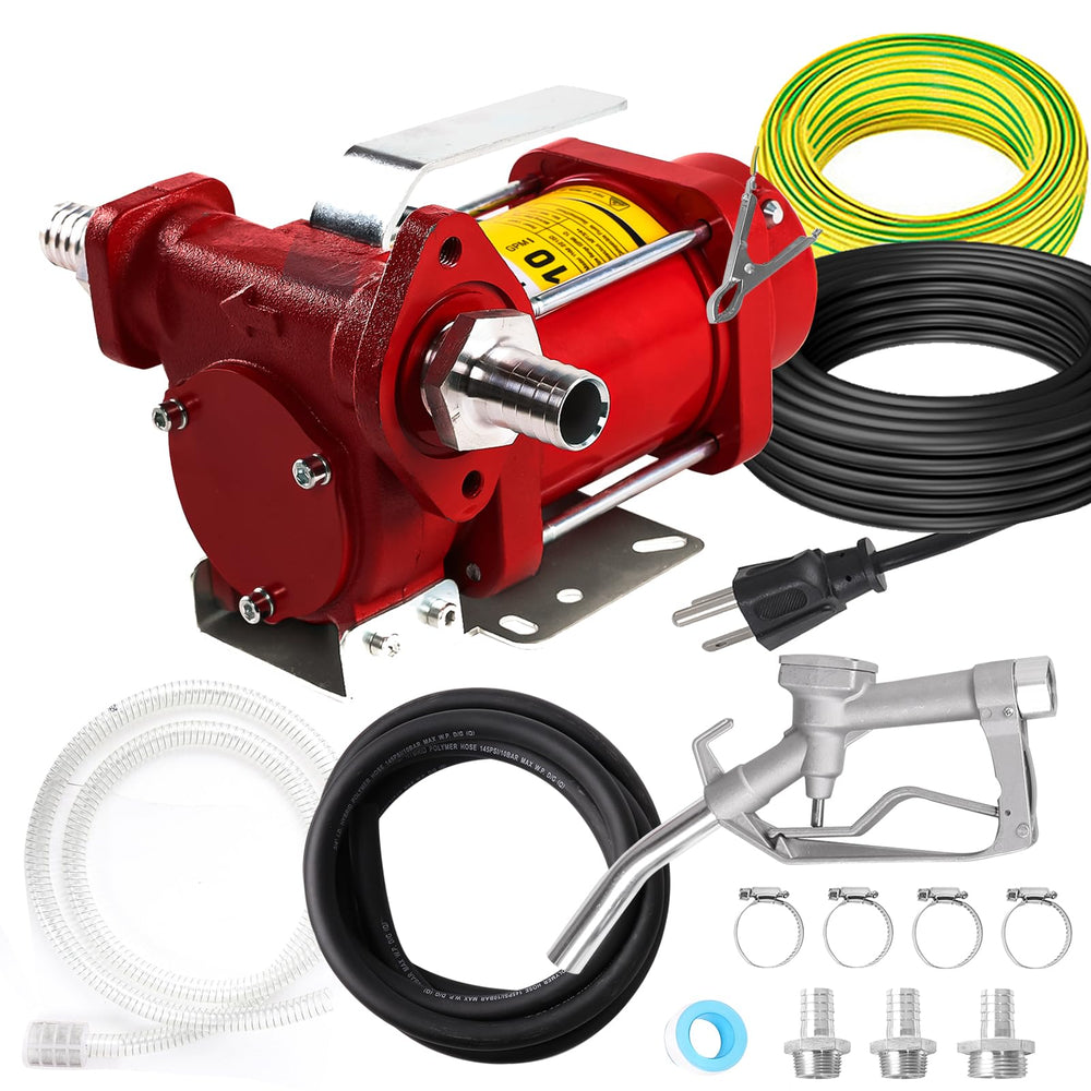 PRUNkuar 110V fuel transfer pump front view for portable on-site fueling.