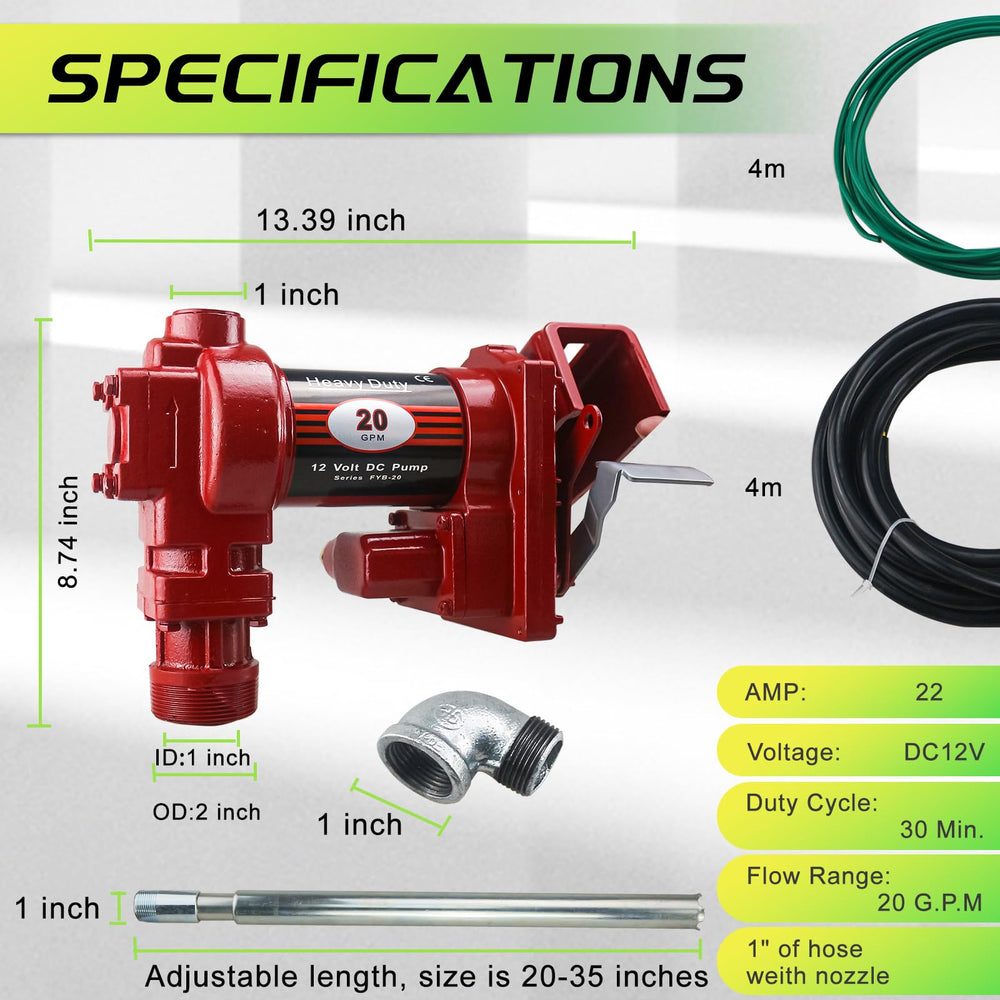 PRUNkuar 12V fuel transfer pump nozzle in use for convenient on site fueling
