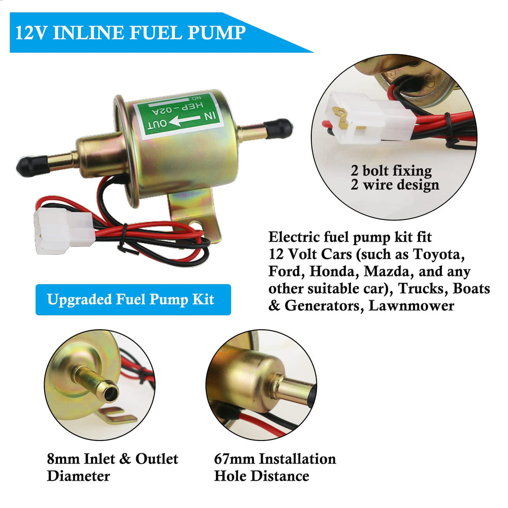 PRUNkuar inline fuel pump with transparent shell for easy inspection