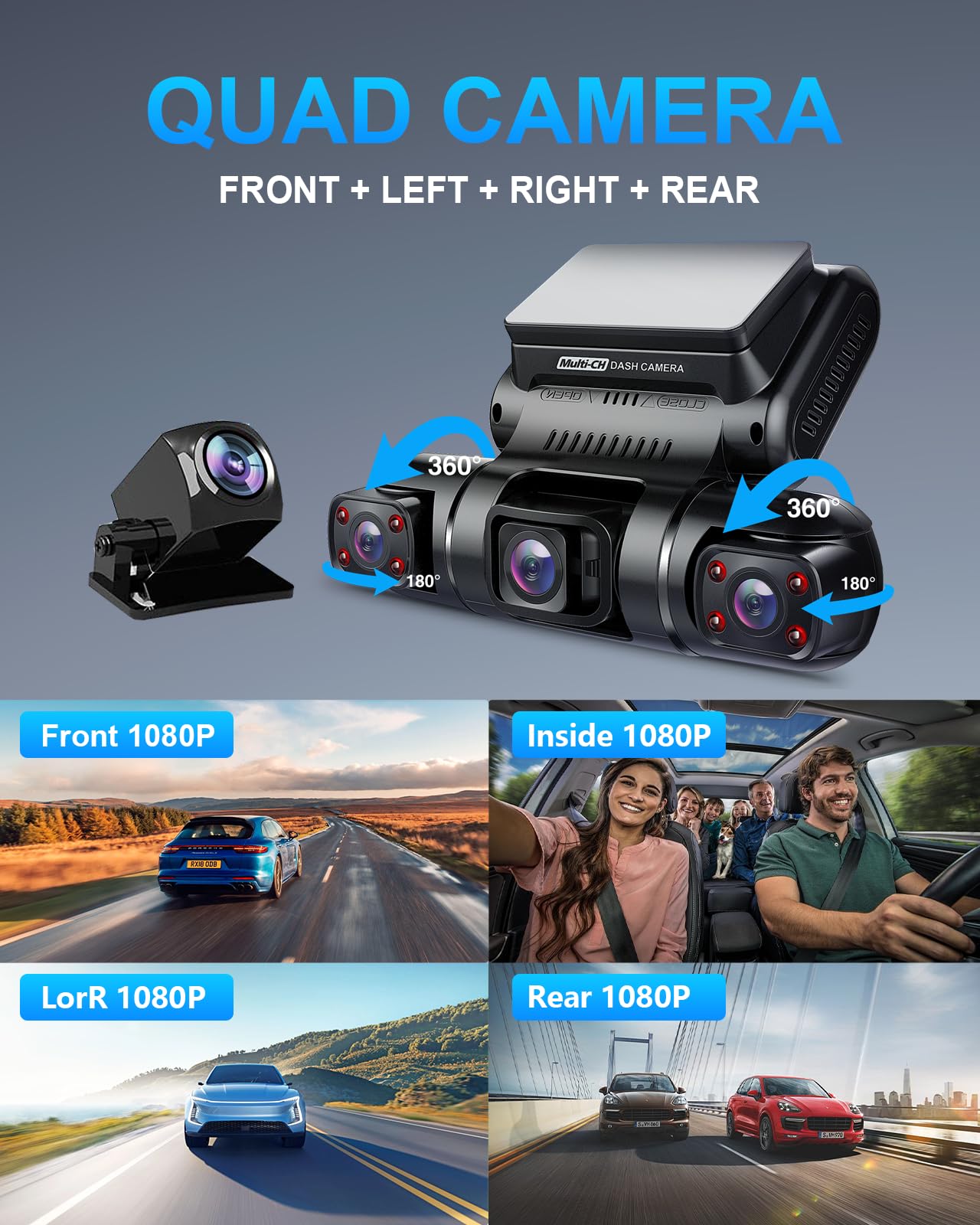 PRUVEEO rear camera mounted on backglass providing rear visibility and accident evidence