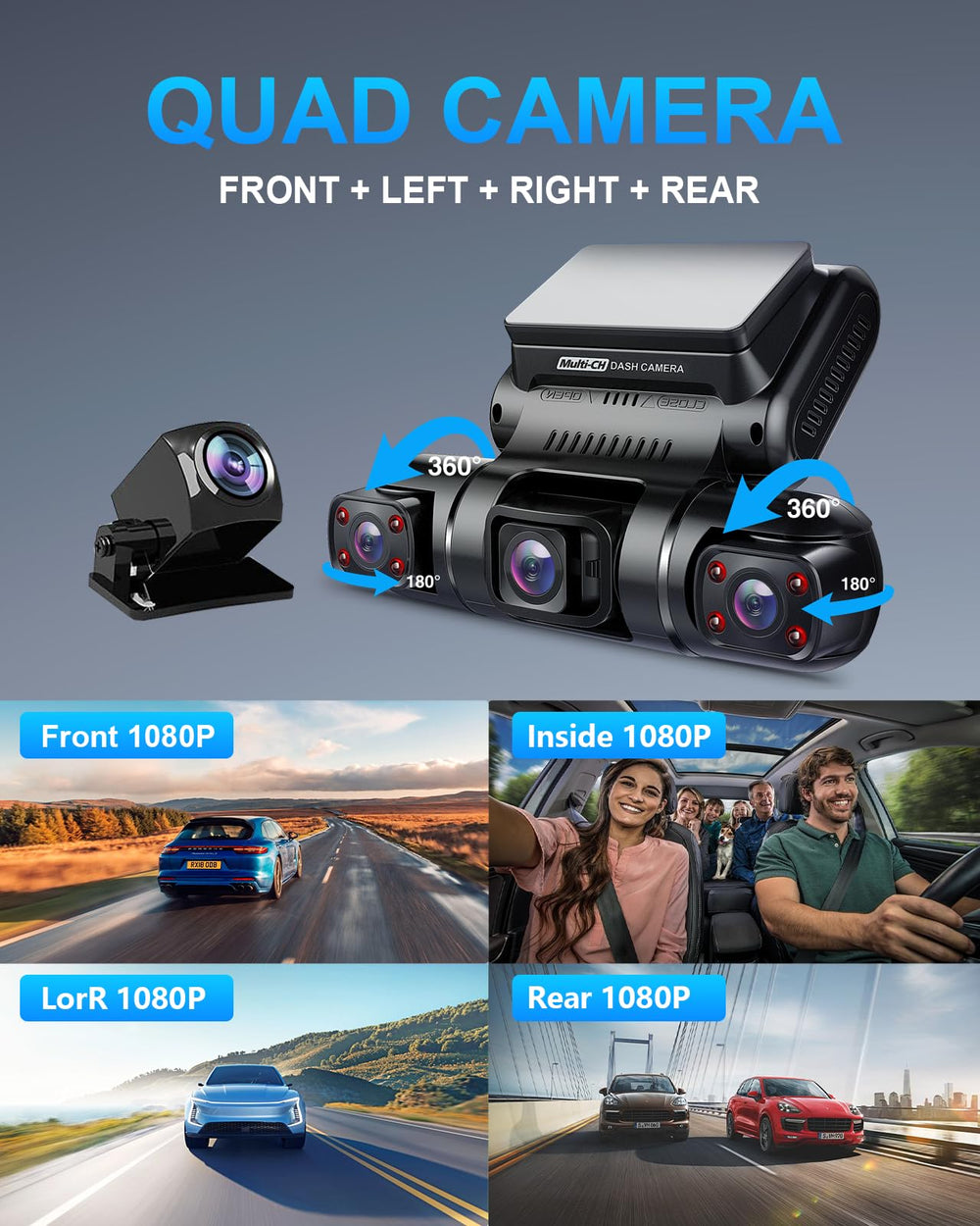 PRUVEEO rear camera mounted on backglass providing rear visibility and accident evidence