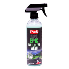 P&S Epic Waterless Wash bottle pour for quick, water-free cleaning.