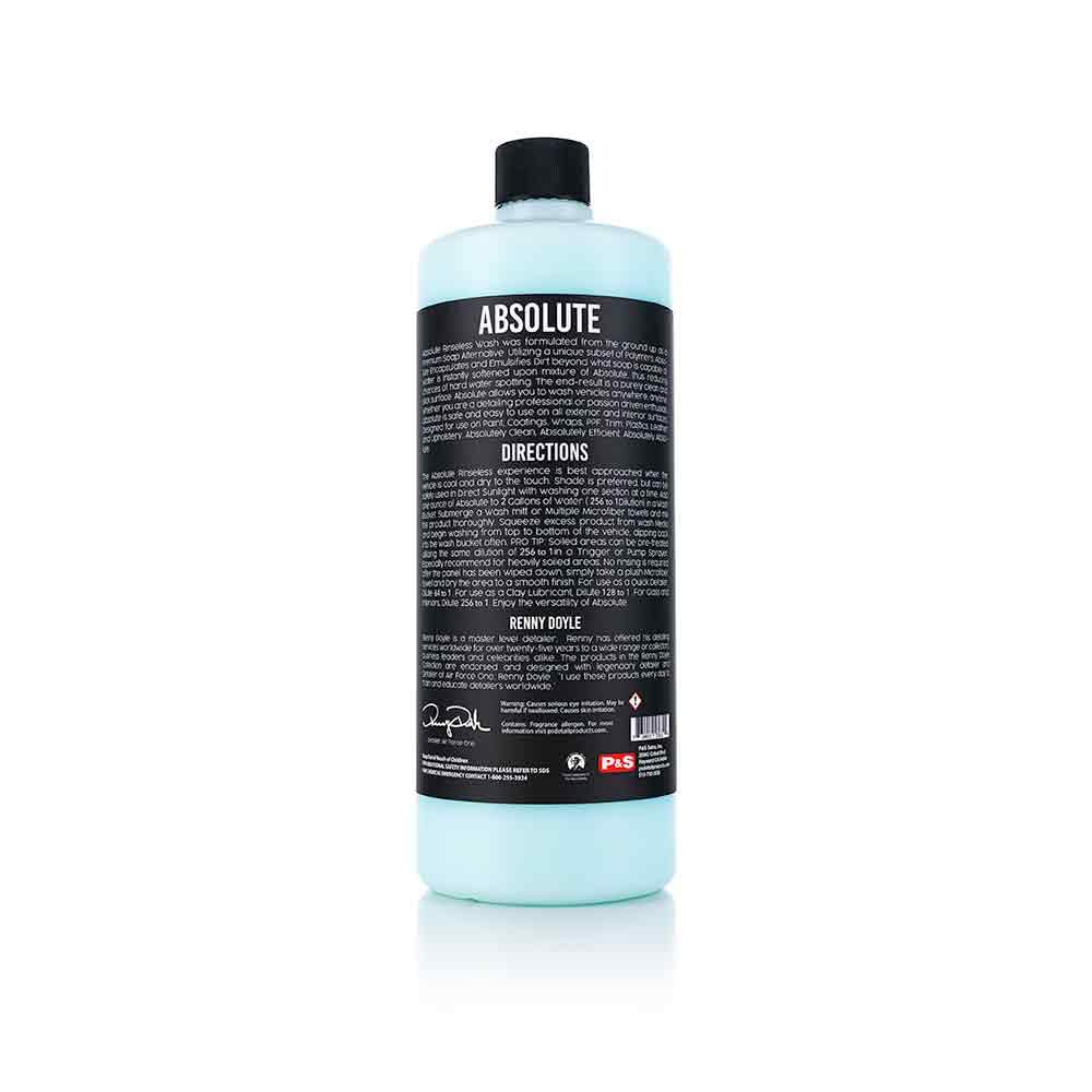 P&S Absolute Rinseless Wash dilution ready for easy on-the-go mixing.