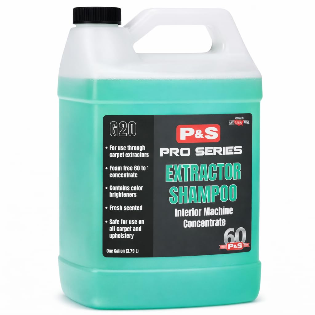 P&S Extractor Shampoo foam-free carpet cleaner for professionals, safe on all fabrics