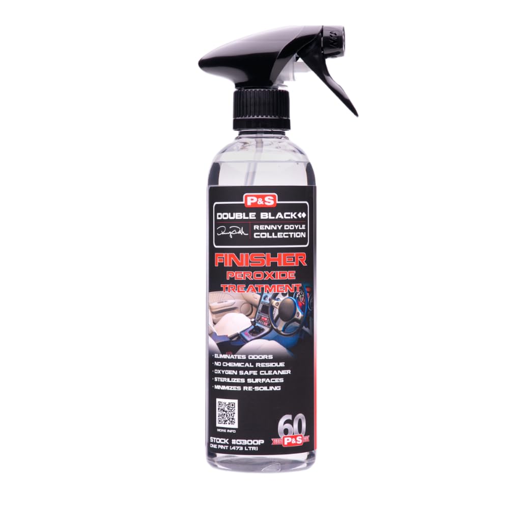 P&S Finisher peroxide bottle for odor and stain elimination in vehicles