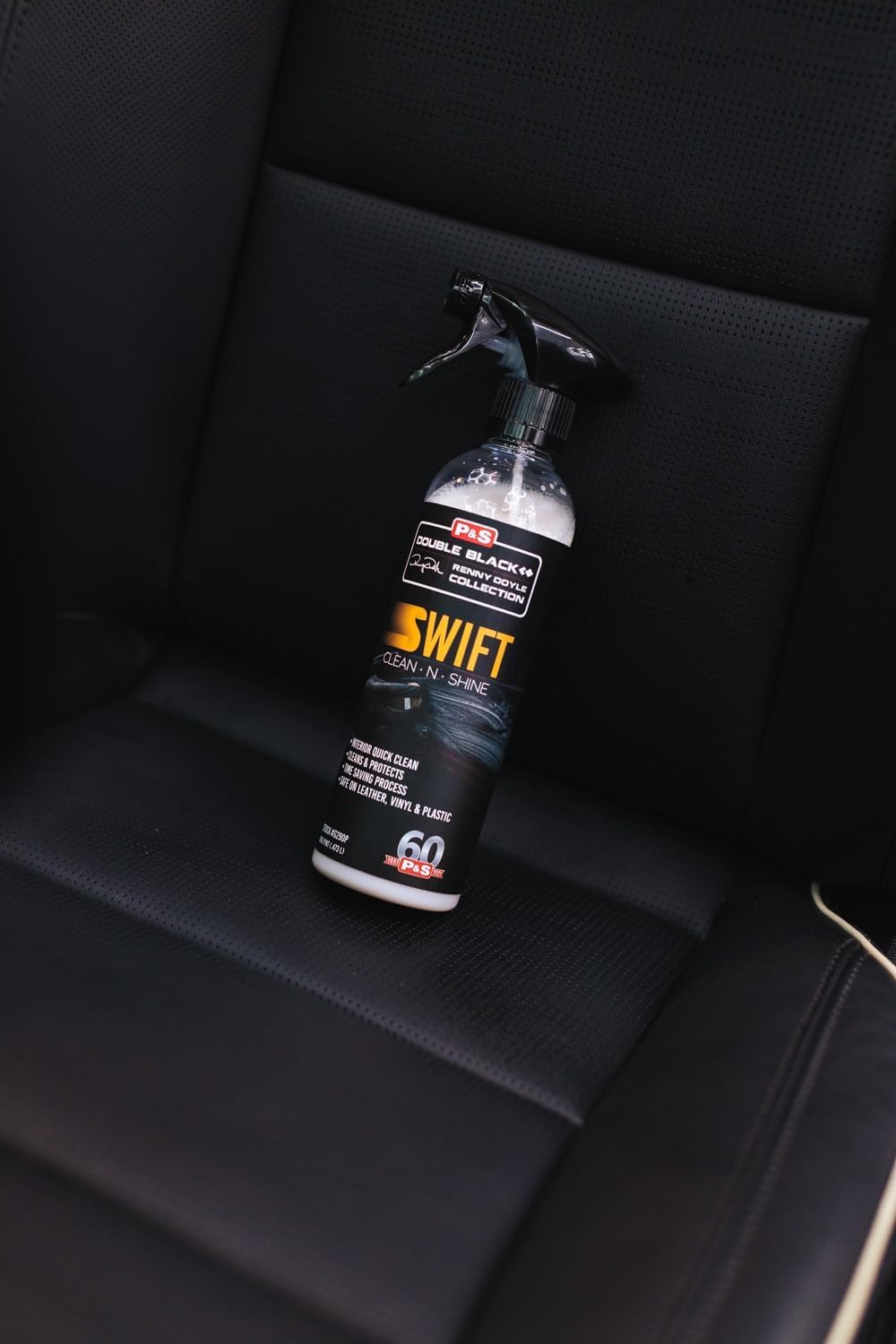 P&S Swift Clean & Shine on plastic panels removes grime without greasy residue.