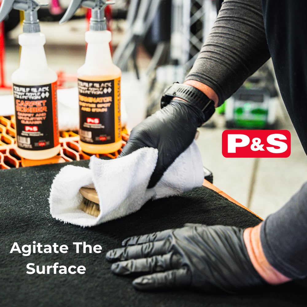 P&S Terminator enzyme spot-stain-pre-treatment highlights pre-cleaning on fabrics before shampooing