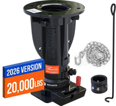 PSAUTO fifth wheel to gooseneck adapter installation showing quick, tool-free setup.